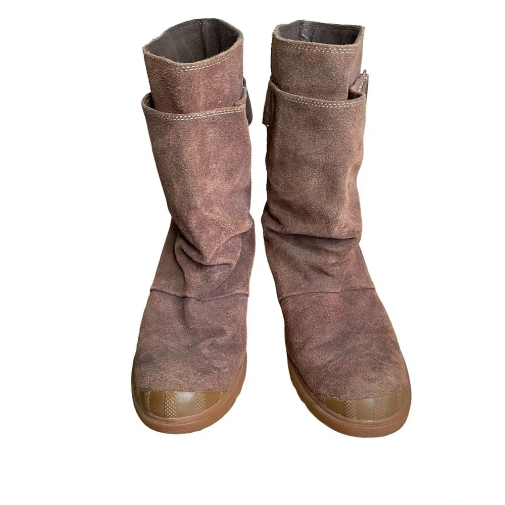 Sorel Toronto Waterproof Lace Up Wedge Boots Suede Brown Women Sz 9.5
